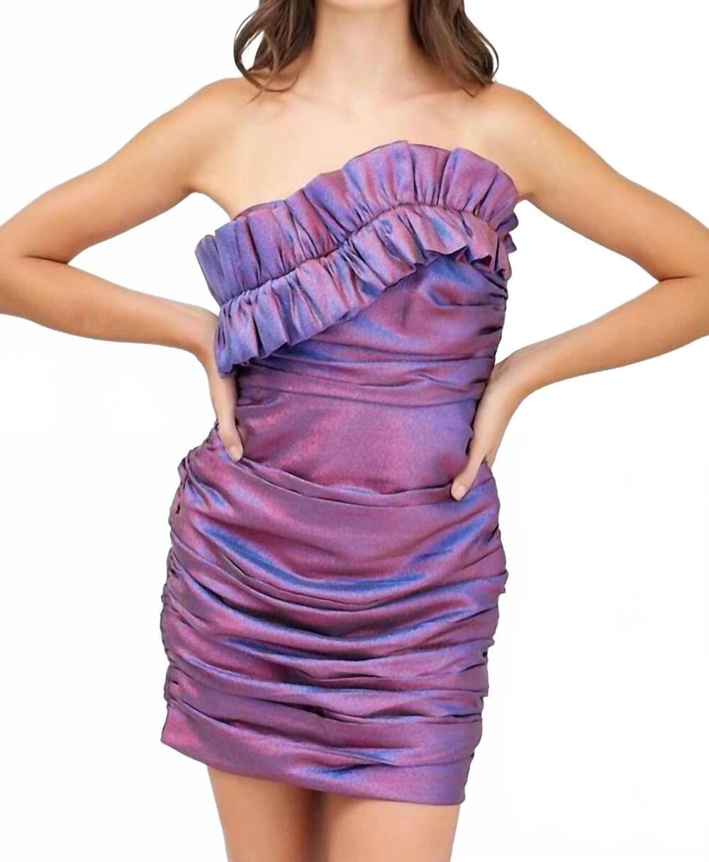NEW DOBE ruched tube dress in pink